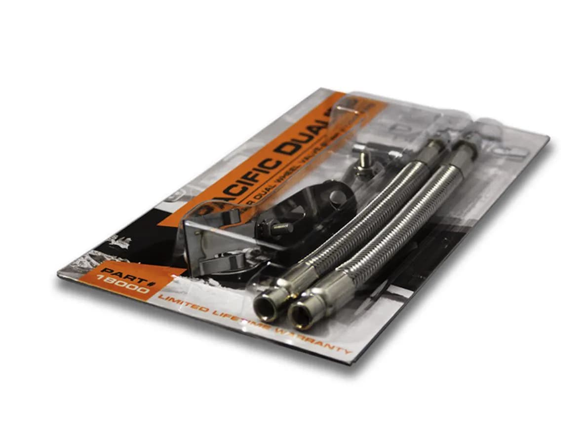 18100 Extension Pair Kit - 7" Long,Braided S/S Valve Extension Rear "Inner Wheels" Only (16", 17", 19.5")