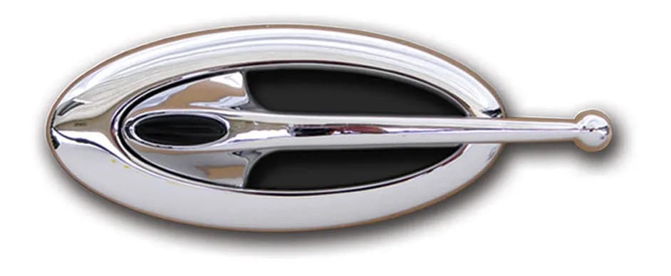Interior Door Handle; Front; Cast Aluminum; Ball End; w/Inserts; Chrome;