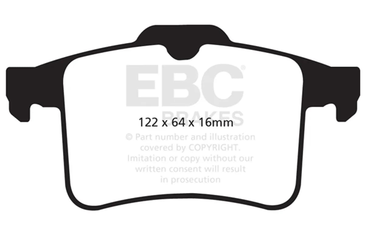 Yellowstuff Street And Track Brake Pads; FMSI Pad No. D1449; Vented; 376mm Dia.; 42mm Height; 26mm Thick; 64.5mm Center Hole Dia.; Pad Dimensions: 122 x 64 x 16mm;