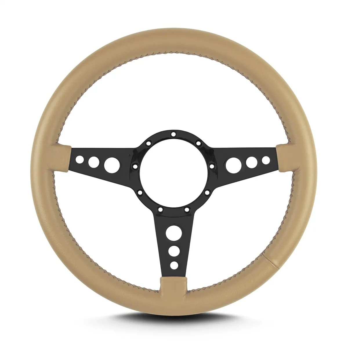 Lecarra Mark 4 GT Steering Wheel; Tan; Black Spokes; 14 in. Standard Grip;