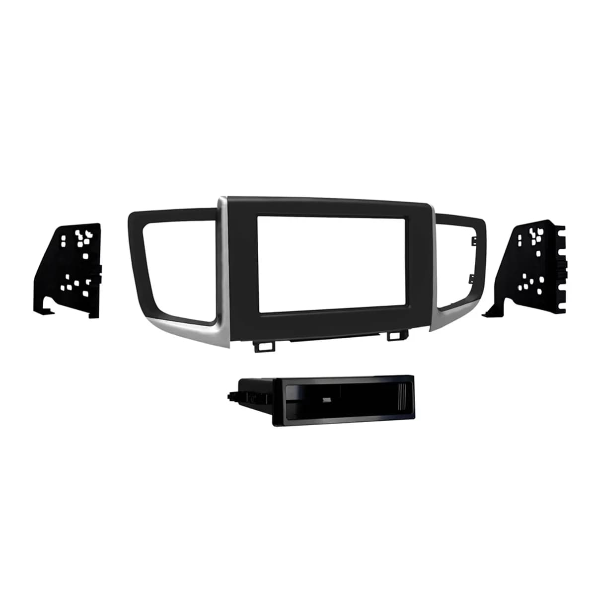 Radio Installation Kit; ISO DIN Radio Provision; w/Pocket; Matte Black;