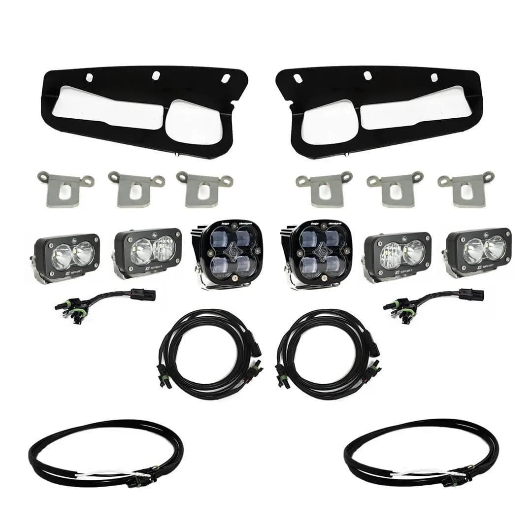 21c Bronco(Sae Fog Clear Upfitter Wiring)squadron Sae/Dual s2 Sport Steel Bumper Fog Pocket Kit