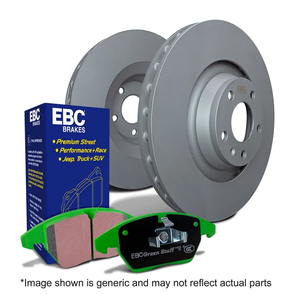 S11 Kits Greenstuff 2000 and RK Rotors; Front; FMSI Pad No. D1694; Vented; 5 Bolt Holes; 295mm Dia.; 51mm Height; 28mm Thick;