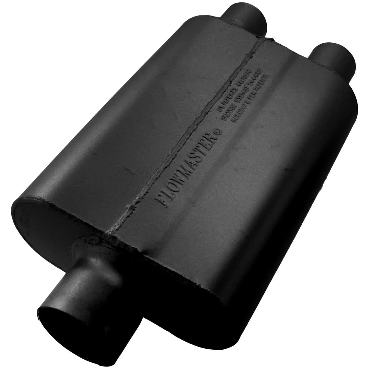40 Series Delta Flow Muffler 3.00in IN (C) / 2.25in OUT (D): ea 16 Gauge Aluminized Steel