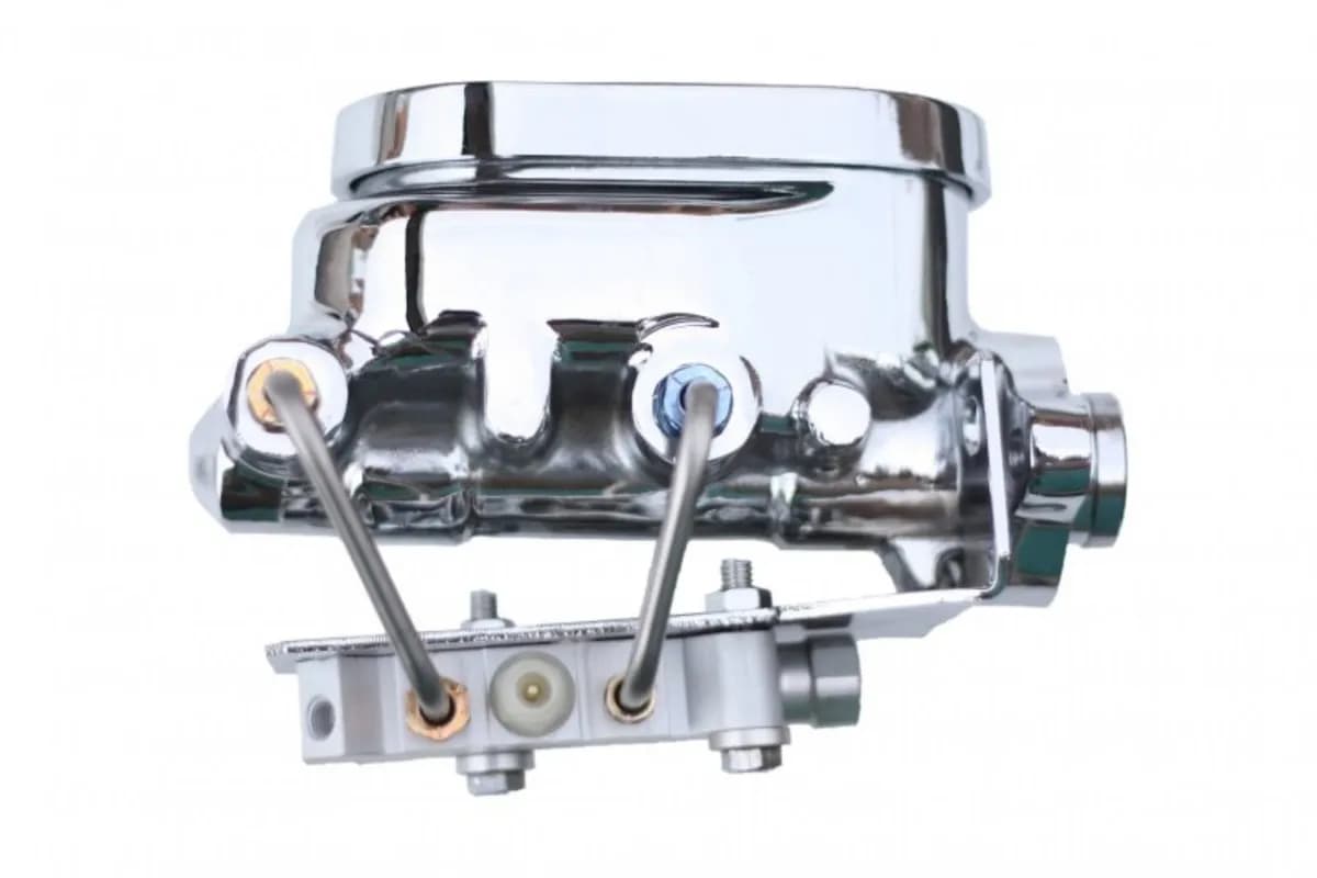 Leed Brakes M_694 Master cylinder kit 1-1/8 inch bore chrome flat top with disc/disc valve