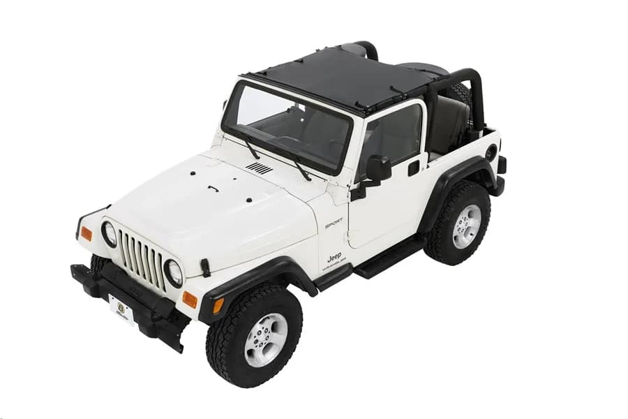 Jeep Wrangler Bikini Top Sun Standard Targa Style Bikini Top For Jeep 1997-2006 Wrangler TJ Black Diamond Fabric Bestop