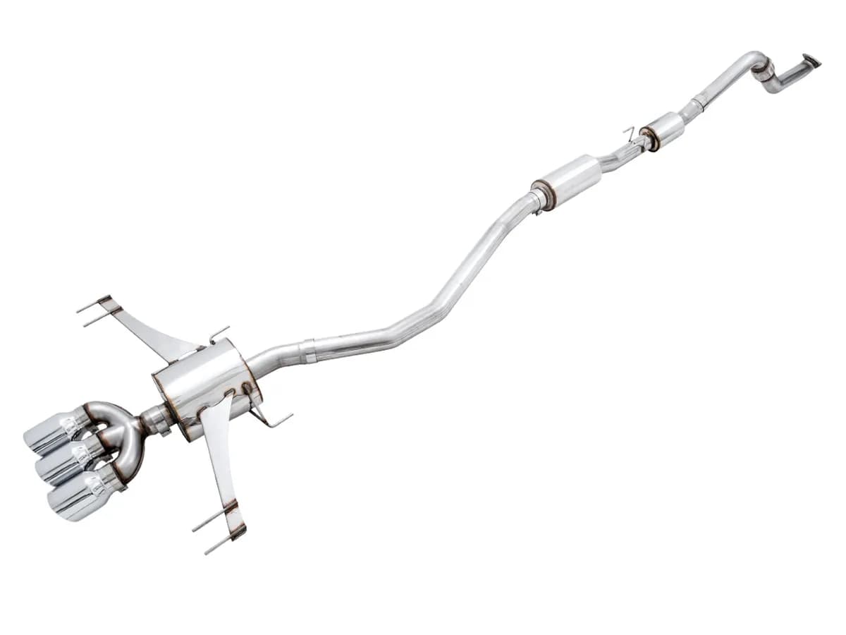AWE Track Edition Exhaust for FK8 Civic Type R (includes Front Pipe) - Triple Chrome Silver Tips