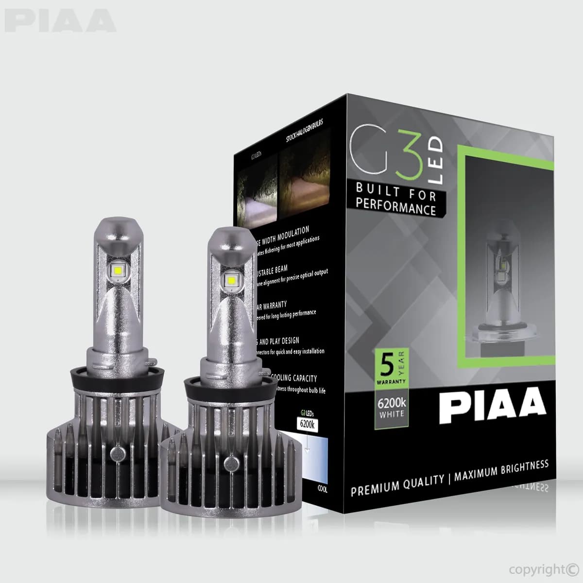 H11 G3 LED Bulb; 12/24V; 23W; 6200K; Twin Pack;