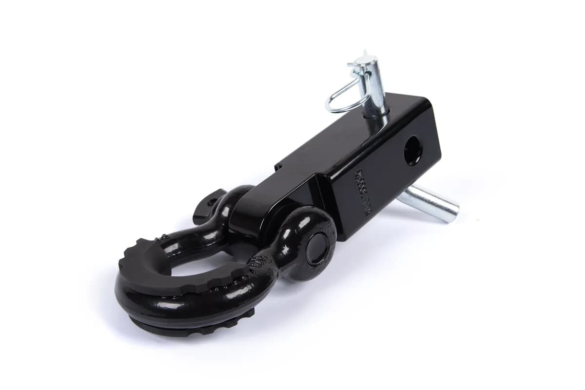Crawltek Revolution - D-Ring Shackle Hitch Receiver with Isolator - Black