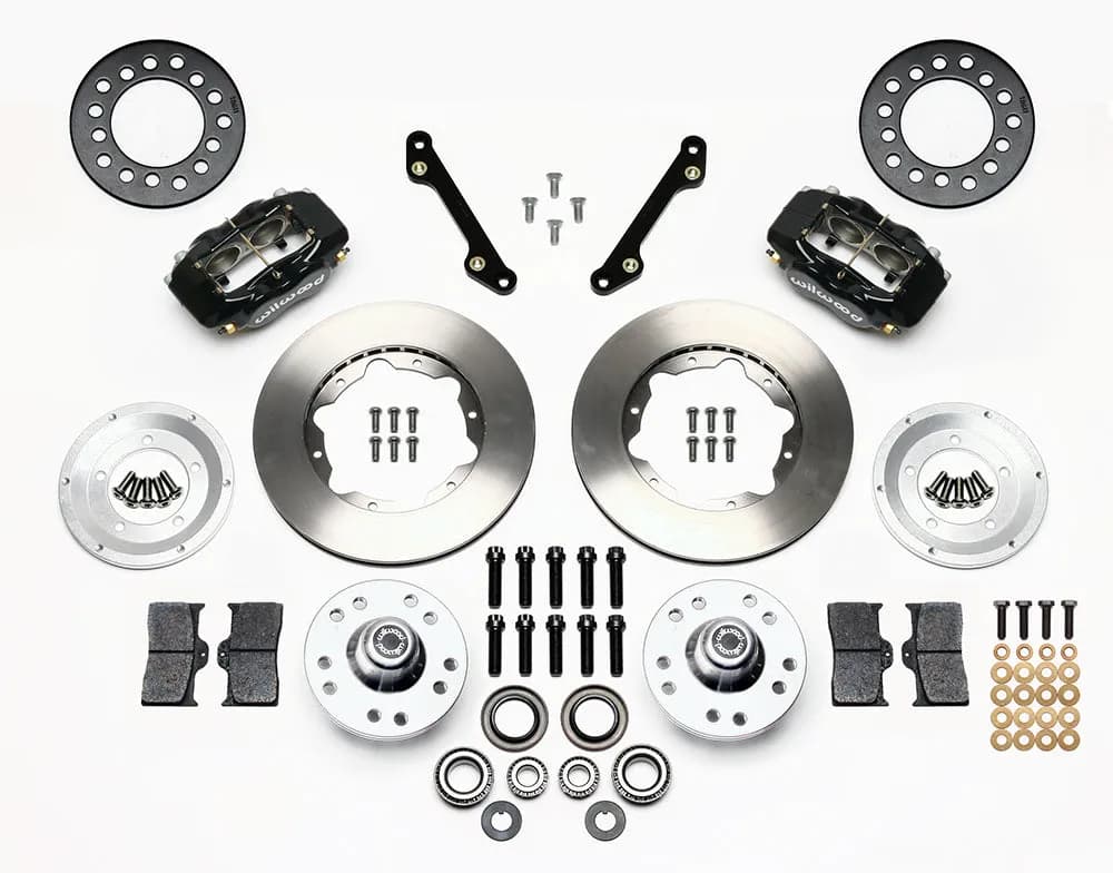 1970 - 1978 Buick, Cadillac, Chevrolet, GMC, Oldsmobile, Pontiac Forged Dynalite Pro Series Front Brake Kit - 140-11007 - SRP Drilled & Slotted / Black