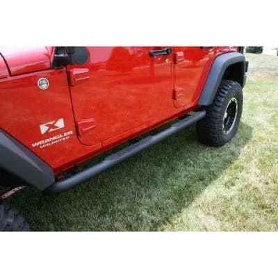 Tube Steps 3inch Roundsteel Black Textured 0716 Wrangler JK 4dr