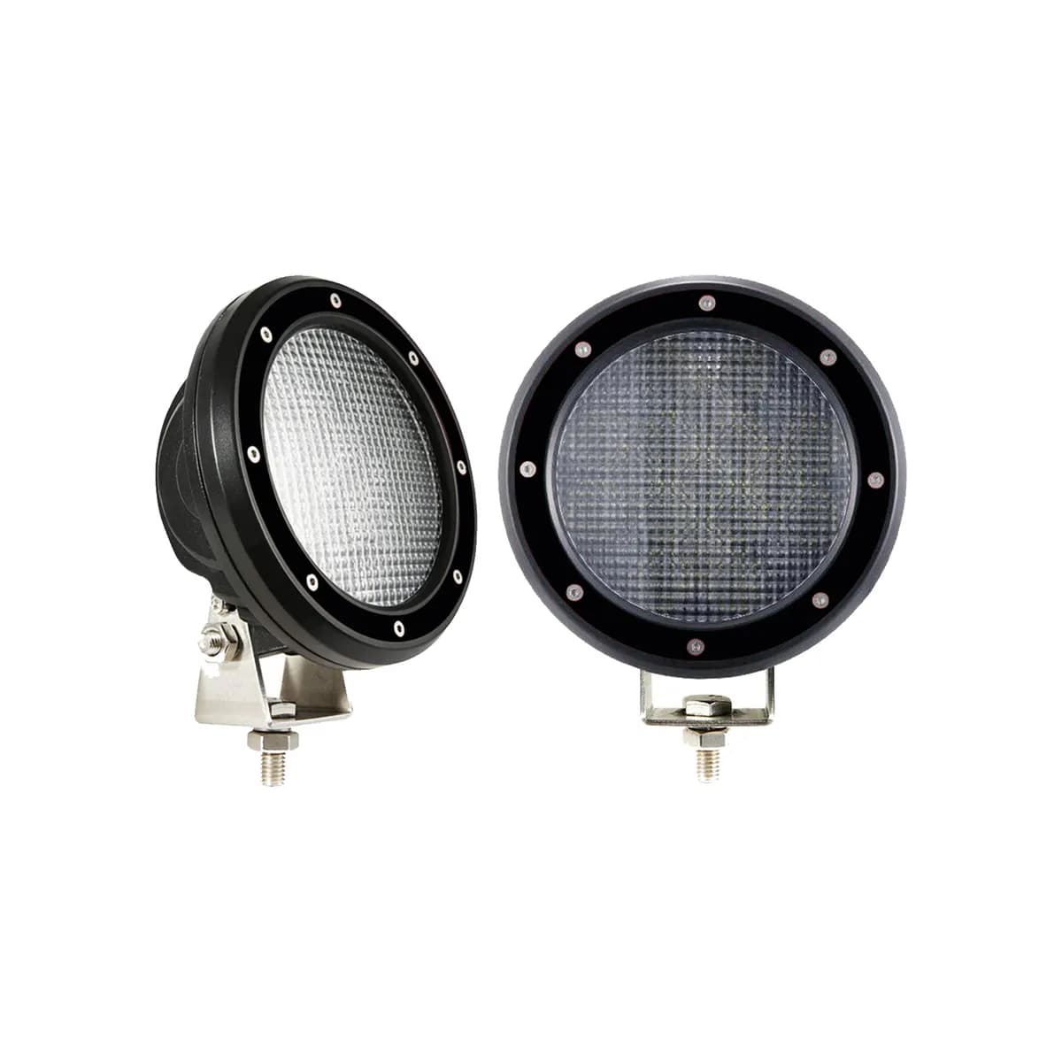 Black Horse Off Road LED 5.3 in. Dia Light Clear Aluminum PL9251FBKT