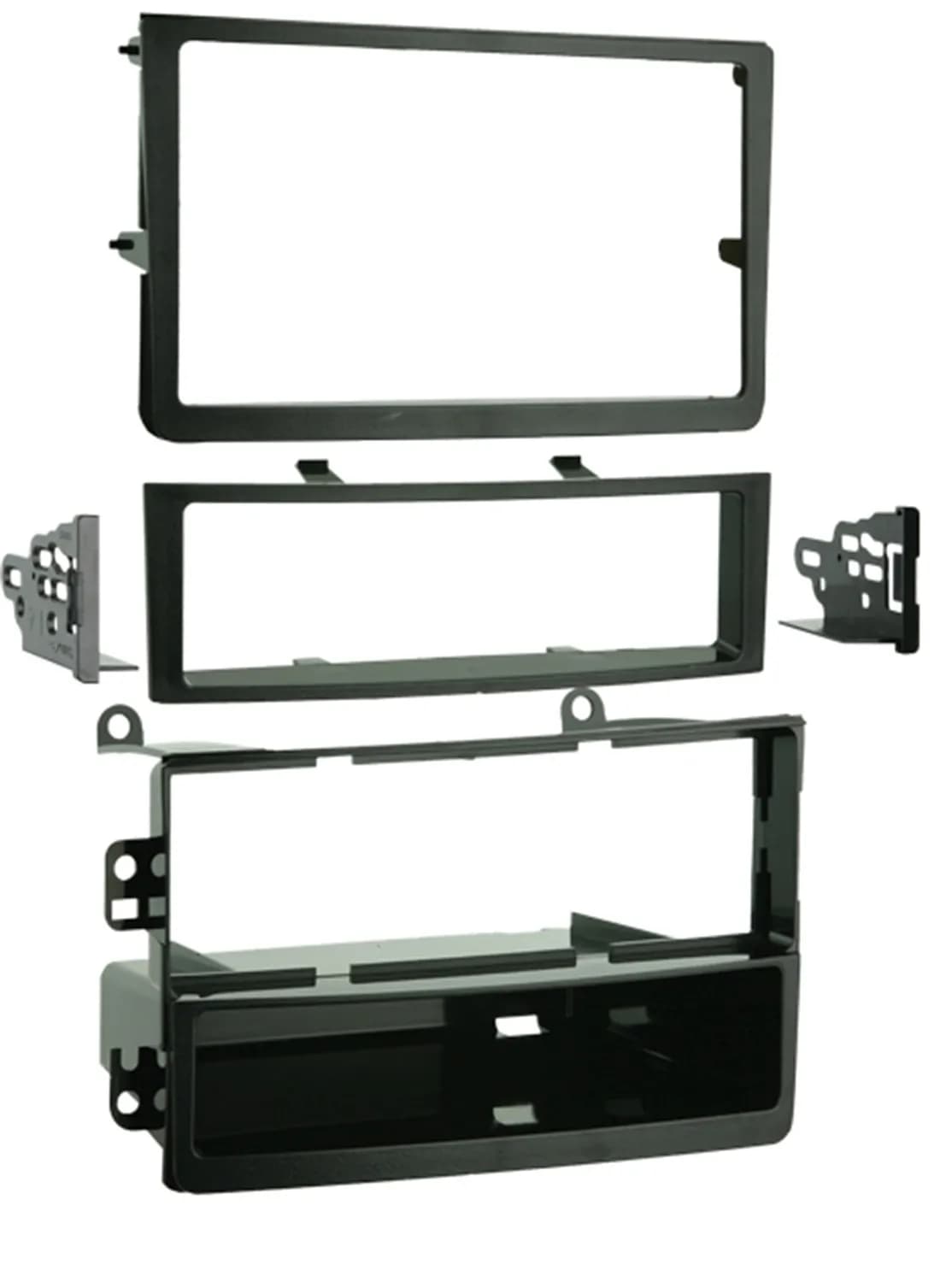 Turbokits; Radio Installation Kit; Incl. Instr./Hardware/Storge Pocket/Snap-In Iso Support System/Double Din Trim; For Double Din; Recessed Din Opening; High-Grade ABS Plastic;