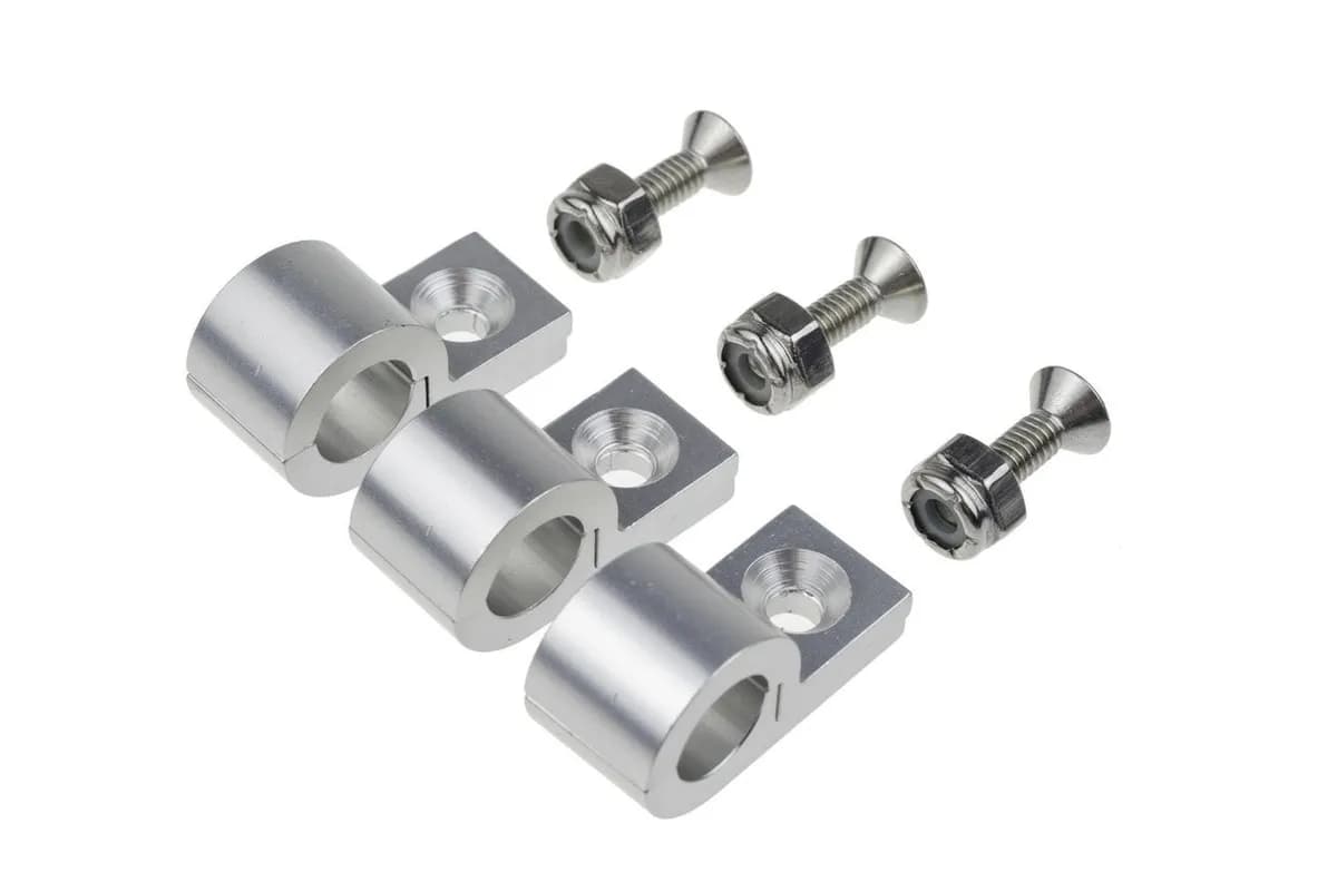 3/8 Polished Aluminum Line Clamps 6pcs/Pkg