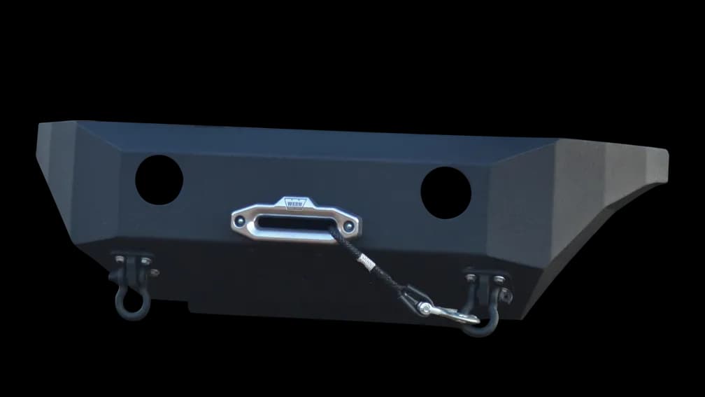 HiLine Front Winch Bumper; Enclosed; 3/16 in. Thick Steel Plate Construction;