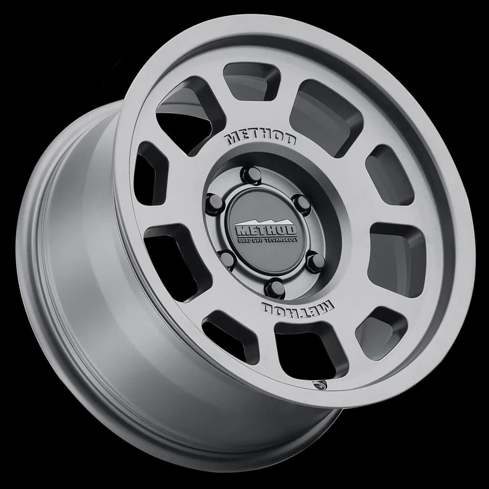Aluminum Wheels 17x8.5 Bead Grip MR705 Bolt Pattern 6 On 139.7 Offset 35 Lip Size 1.22 Titanium SL Method