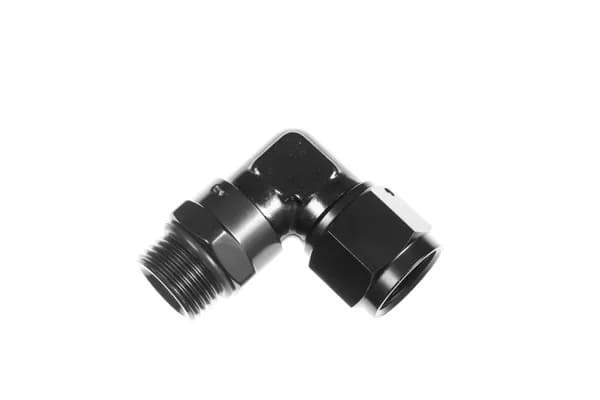 10AN Female to 10AN ORB Male Swivel 90Deg Black