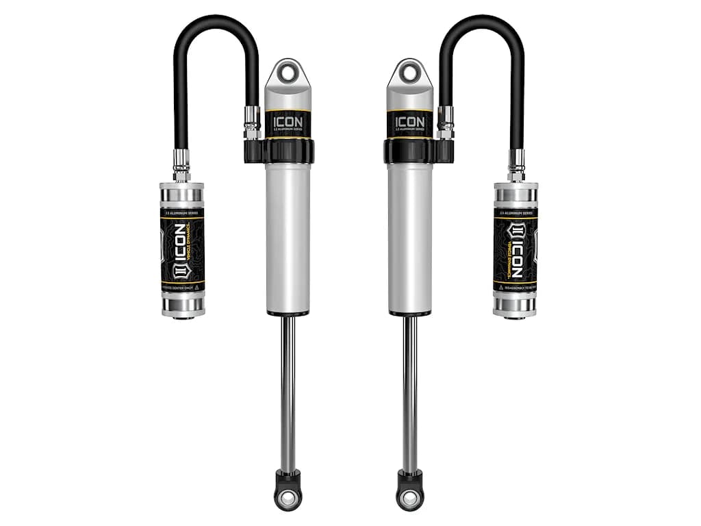 ICON 2005-2023 Toyota Tacoma/2003-2024 4Runner/2007-2014 FJ Cruiser/2003-2009 Lexus GX470, Front, V.S. 2.5 Aluminum Series Shock Absorbers, S2 Secondary Shocks, Remote Reservoir, Pair