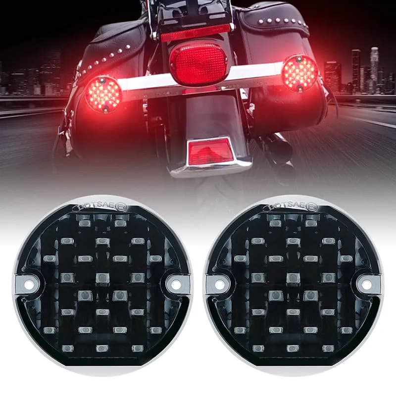 "3-1/4"" Rear Red Emark DOT LED Turn Signal Indicators For Motorcycle"