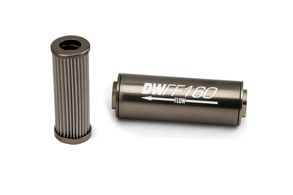 10AN Female, 10 micron, 160mm In-line fuel filter kit