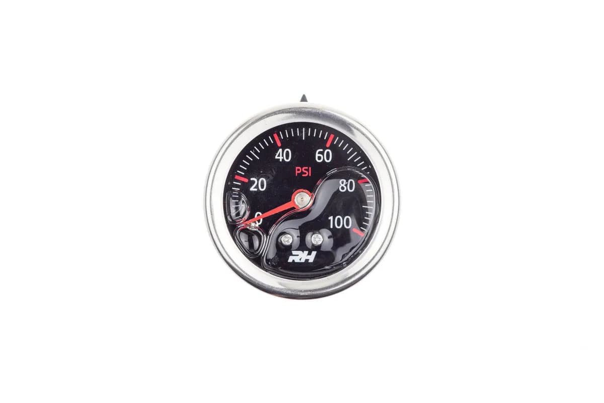 Liquid Filled Fuel Pressure Guage 1/8 Npt Inlet 100psi Plain Black