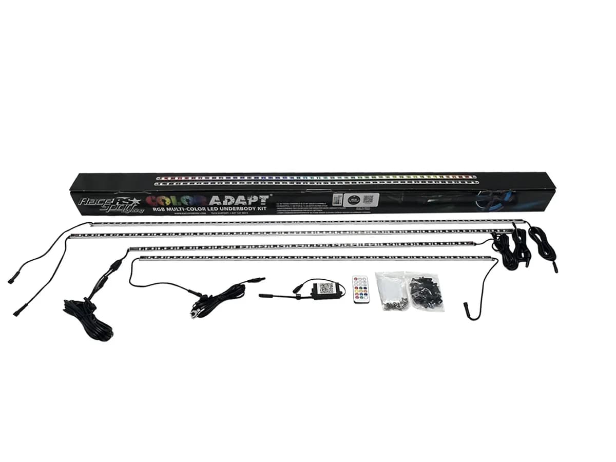Colorsmart Chasing Pattern RGB LED Aluminum Solid Underbody Kit With Key Card RGB Remote And Bluetooth App Control Race Sport Lighting