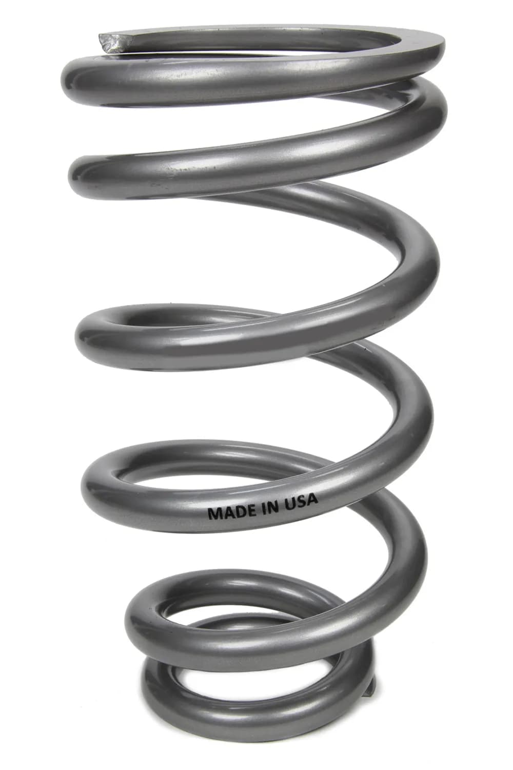 QA1 10HTBF350 Spring, Cr-Si Ht High Travel 4.125 10 X 350 Lbs/In. Tapered Silver Pc