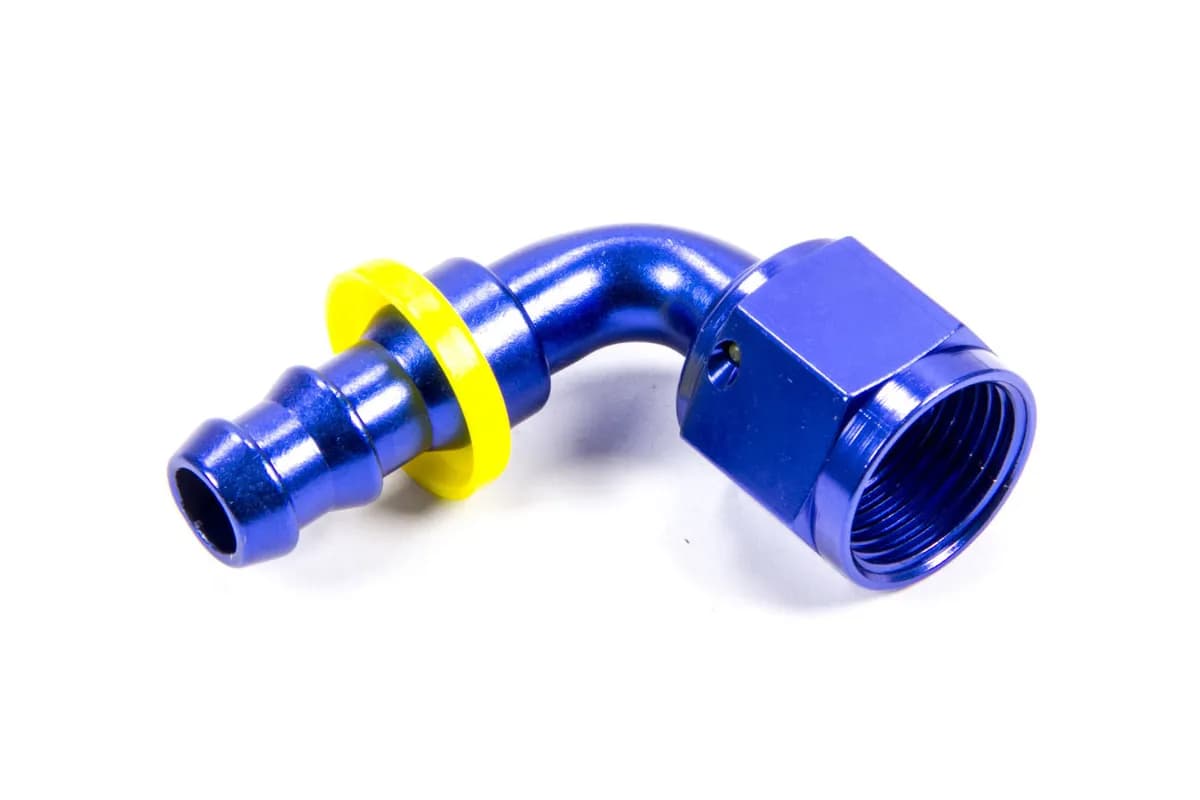 #10 Nut x 8an 90 Deg Pushlite Hose End For Fuel Cell Conversion