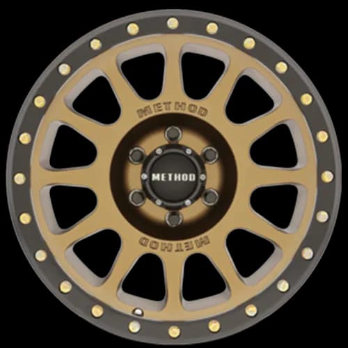 Aluminum Wheels 17x8.5 NV MR305 Bolt Pattern 6 On 120 Offset 25 Lip Size 1.18 Method Bronze BRZ Black Street Loc Method