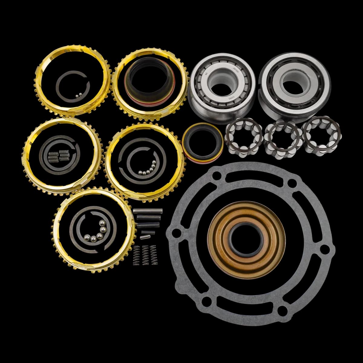 Manual Transmission GETRAG Bearing Kit 1988-1989 GM Truck 1st Design 3-Piece input and output bearings, w/ Synchros