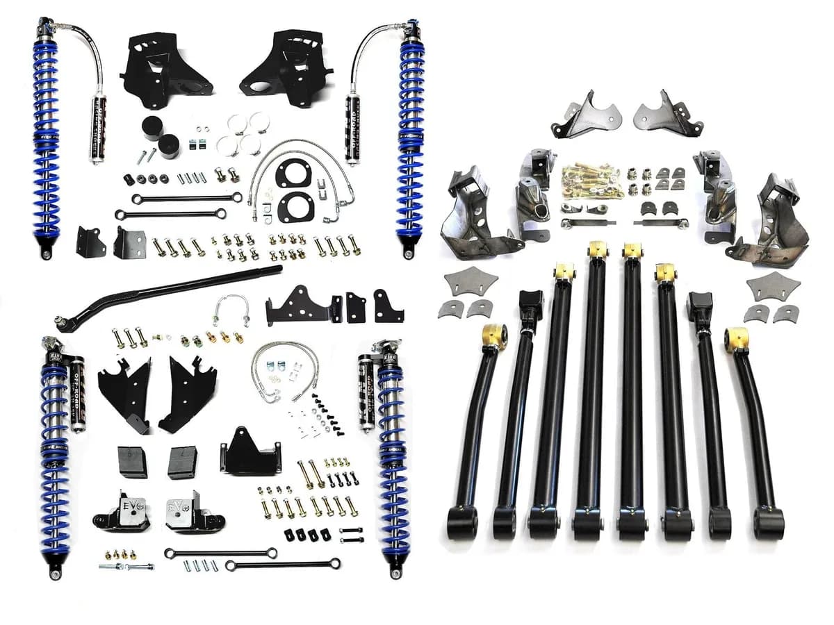 JK Jku EVO 3-5 Inch Lift King Coilover Conversion High Clearance Long Arm Pro Suspension (Black) Jeep Wrangler 2 Door And 4 Door 2007-2018
