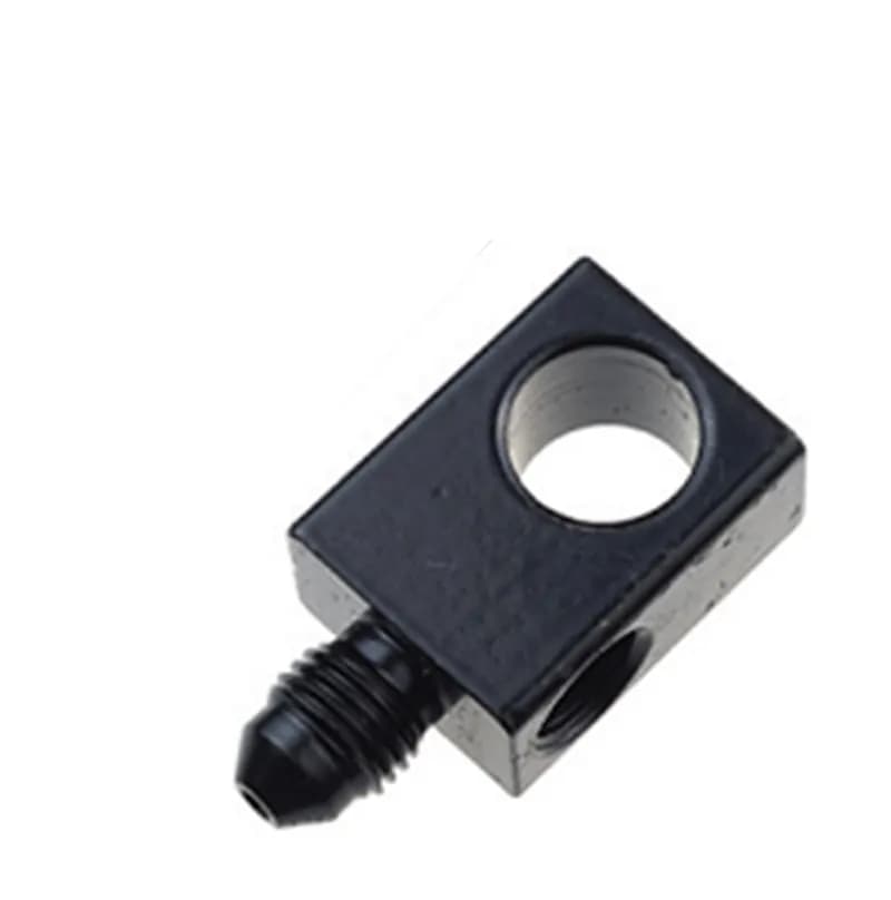 03 an Male to 3/8x24 Female Inverted Flare Tee(With Mounting Hole)black