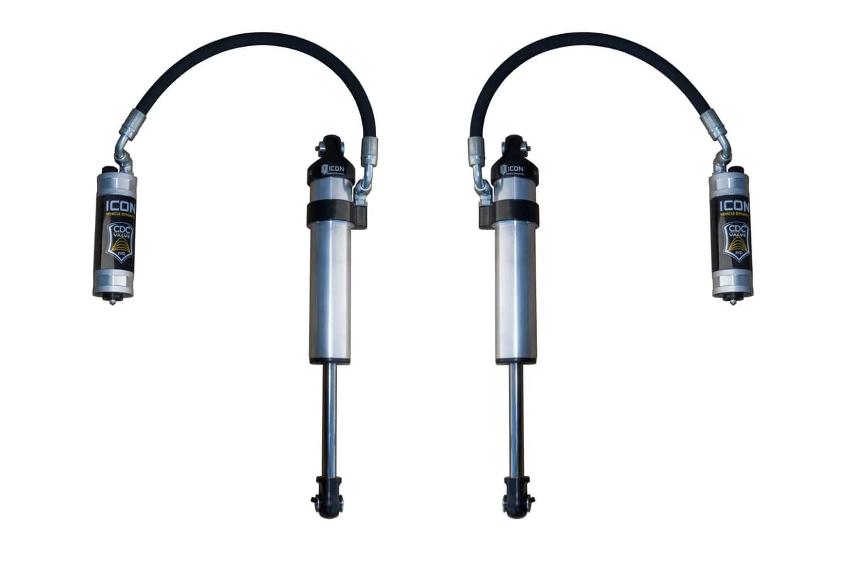 ICON 2003-2024 Toyota 4Runner/2005-2023 Toyota Tacoma/2007-2014 Toyota FJ Cruiser, Front, V.S. 2.5 Aluminum Series Shock Absorbers, Stock Width Secondary Shocks, Remote Reservoir w/ CDCV, Pair