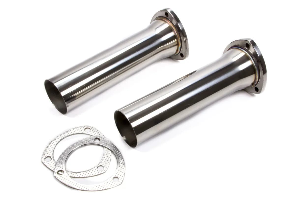 Reducers 3.5 in Header To 3 in Pipe Collector Polished Finish Hardware Incl 304 Stainless Steel Pypes Exhaust
