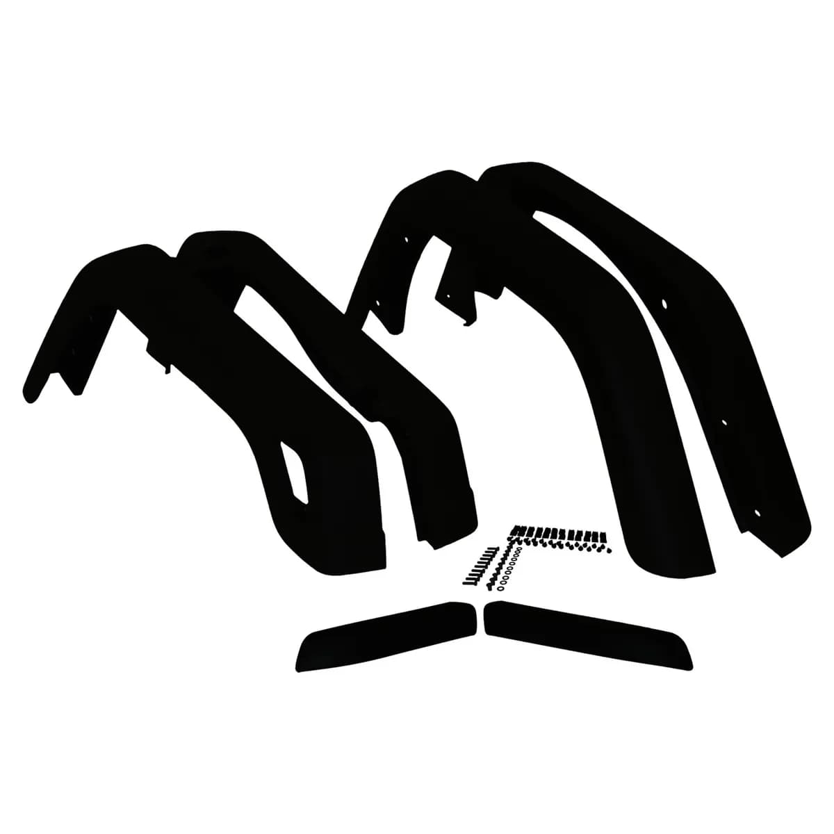 1997-2006 Wrangler TJ 6 Piece Set; Flat Black; OE Width