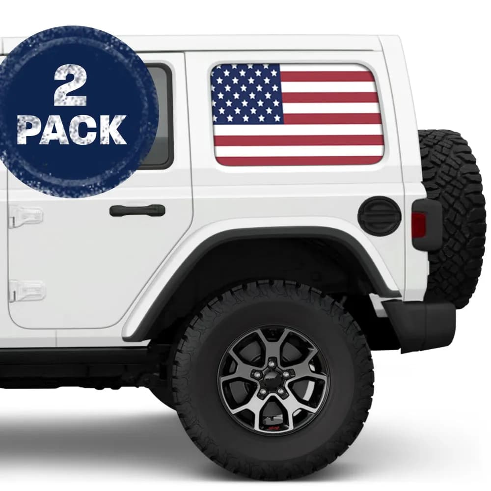 Old Glory Side Windows Printed Vinyl Decal
