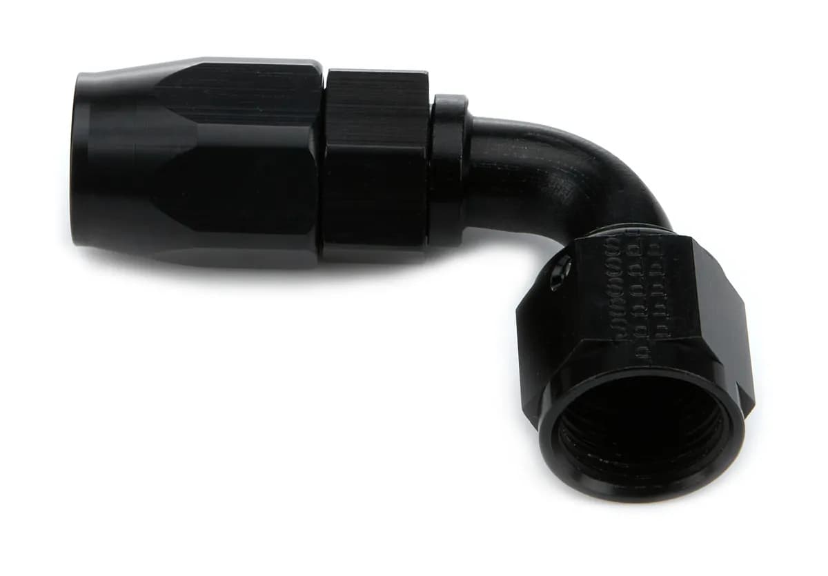 #8 x 90 Power Flow Hose End Black