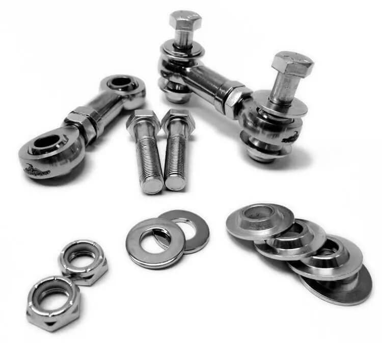 Without Drop Clevises M10 x 1.50 73mm Long Steel Housing, PTFE Race Heims Zinc Plated