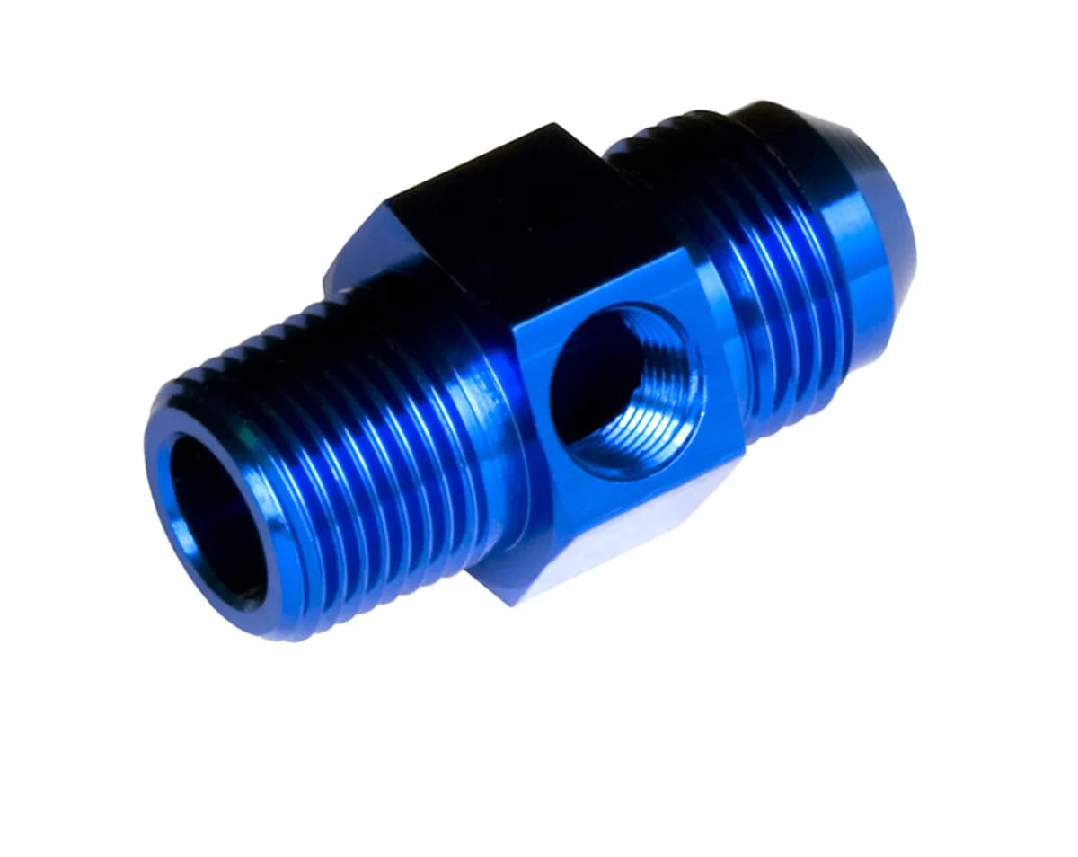 06 Male An/Jic to 06 (3/8) Npt Male With 1/8 Npt Hex Blue