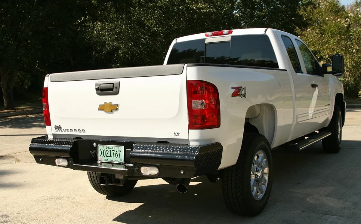 Black Steel Ranch Rear Bumper; 2 Stage Black Powder Coated;
