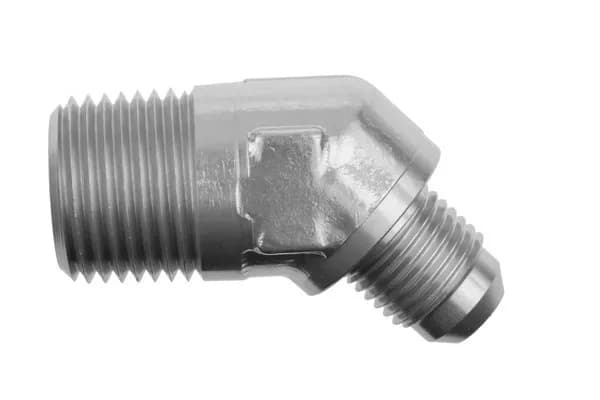 06 45 Degree Male Adapter to 04 (1/4) Npt Male Clear