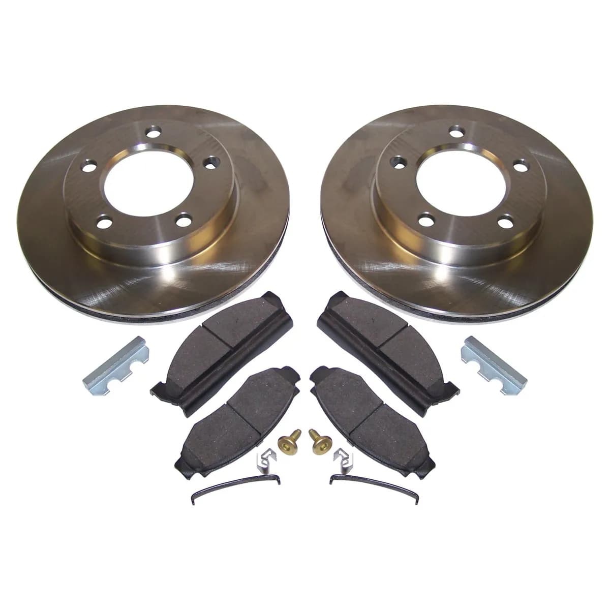 1978-1981 CJ-5 CJ w/ 6 Bolt Flange Mounting & w/ 2 Bolt Caliper Plate; Front; Kit includes: 2 Brake Rotors 1 Pad Set and all necessary hardware. 1978-1981 CJ-7 CJ w/ 6 Bolt Flange Mounting & w/ 2 Bolt Caliper Plate; Front; Kit includes: 2 Brake Rotors