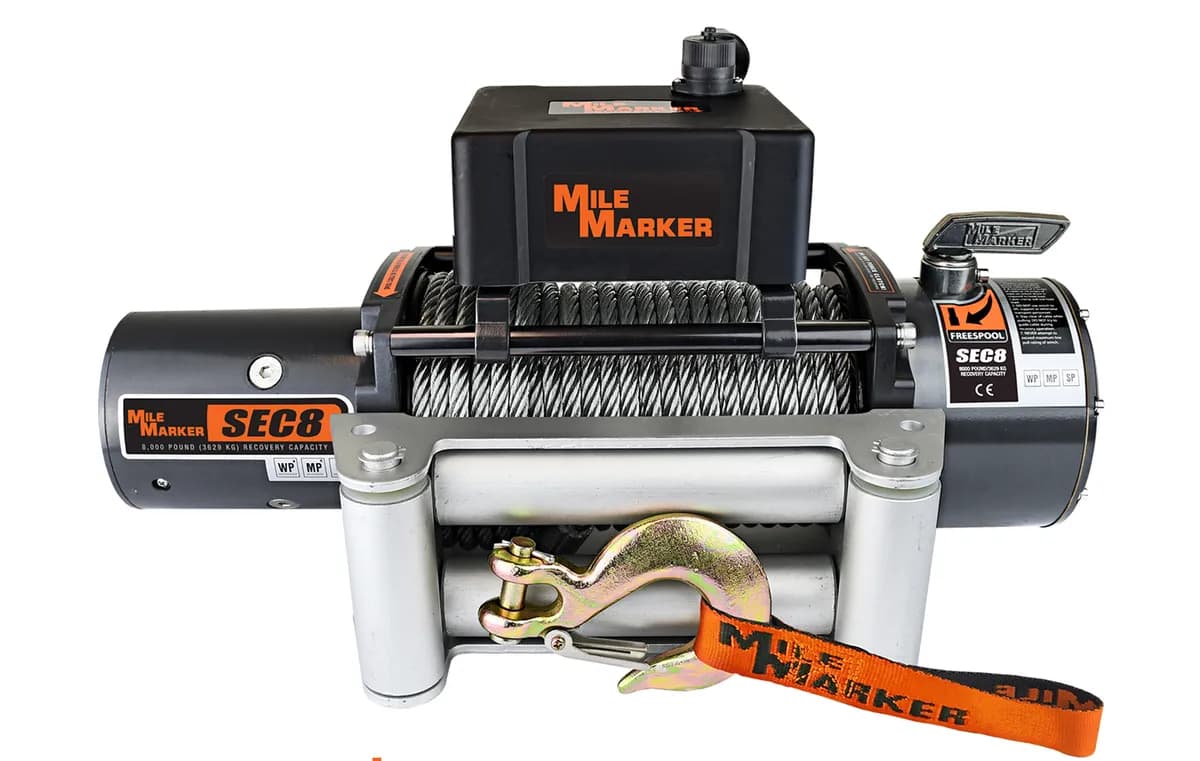 Mile Marker 77-50141w 8k Sec8 (Es) Waterproof Recovery Winch With Steel Cable