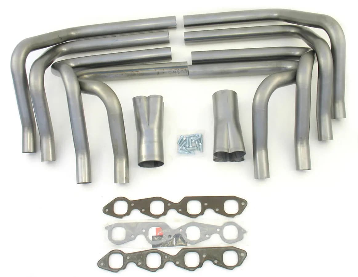 Patriot Race Car Weld Up Header Sprint Car Style 265-400 SBC 2" Primary 3 1/2" Cone Raw Steel H8005