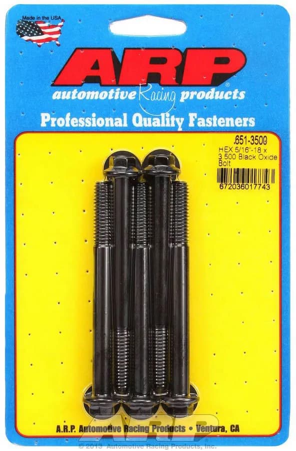 5/1618 x 3.500 Hex Black Oxide Bolts