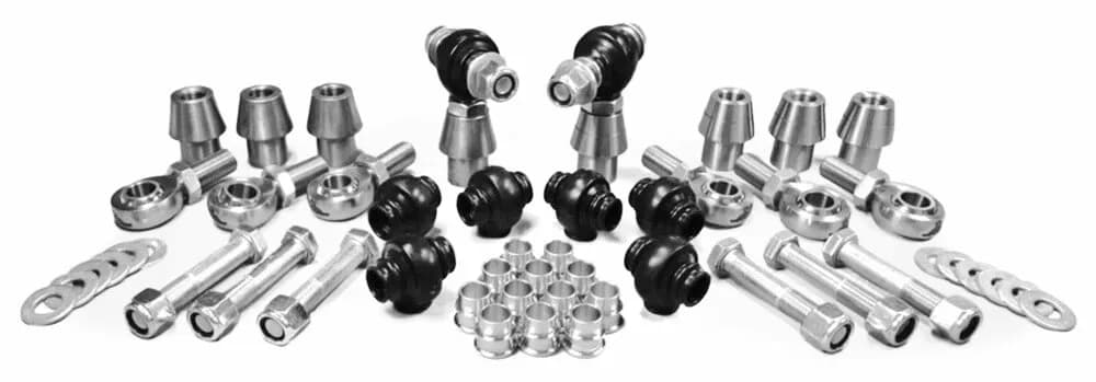 Steinjäger Heims, Nuts, Bungs, Inserts and Boots Rod End Kits 5/8-18 RH and LH Chrome Moly Housing, Nylon Race Fits 1.250 x 0.095 Tubing 8 Rod Ends