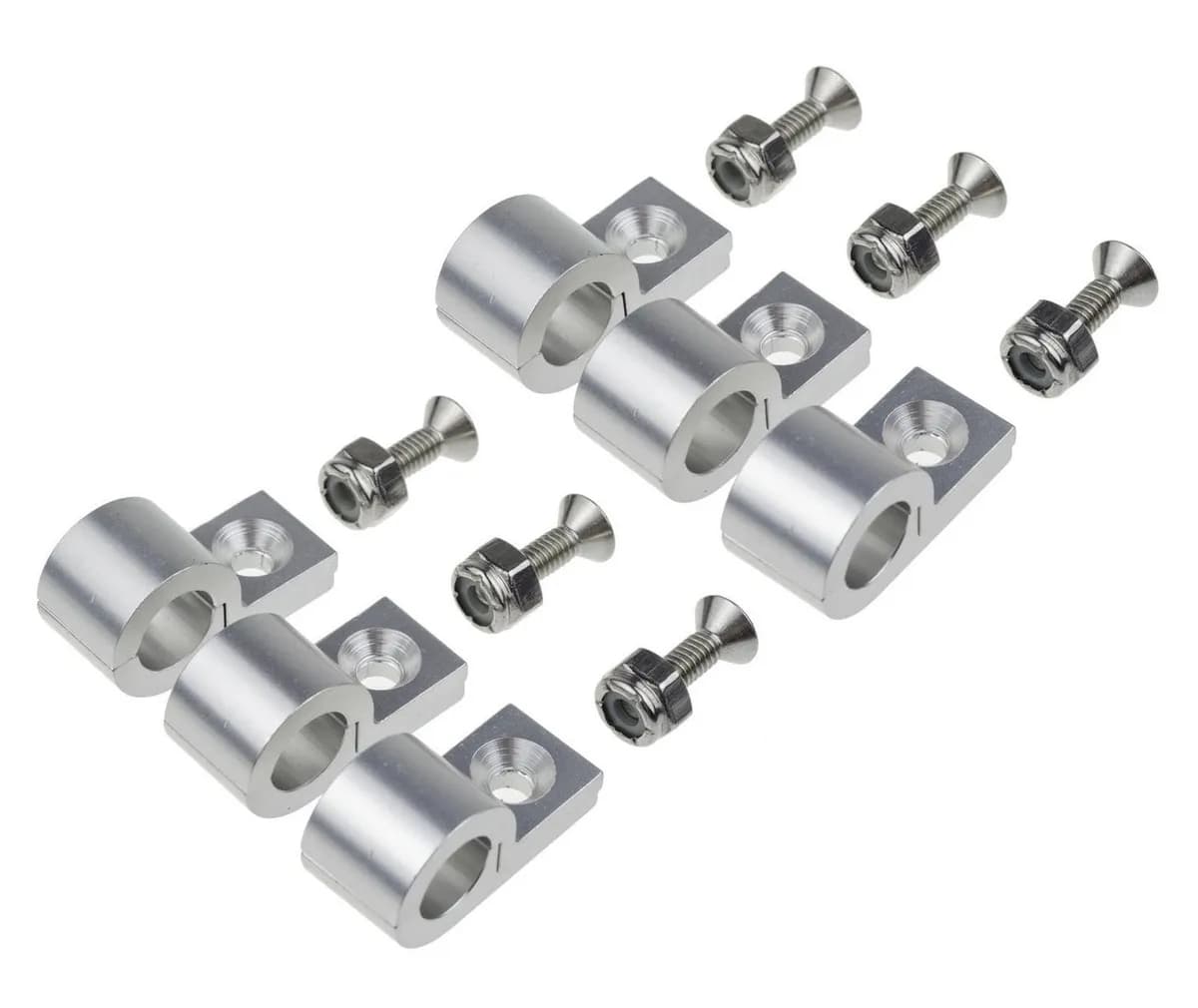 1/4 Polished Aluminum Line Clamps 6pcs/Pkg