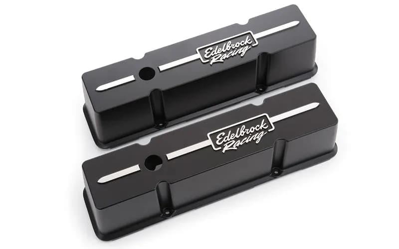 Valve Cover, Edelbrock Racing, Chevrolet, 262-400 c.i.d V8, Tall Profile, Black