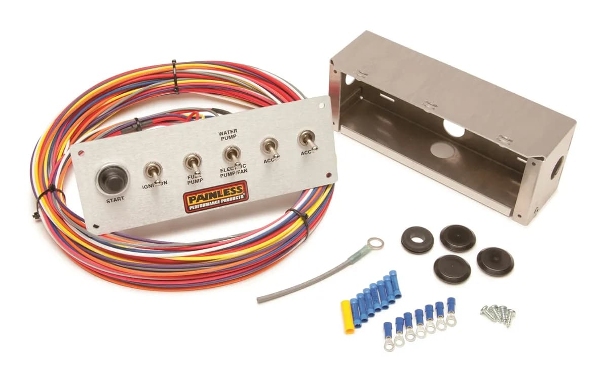 6-Switch Pro Street Panel; 6 Switch; Incl. Push Button Start/Toggles For [Ignition/Fuel/Water Pump/Fan/[2] Accessories];