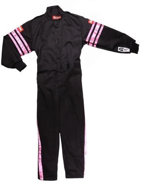 One Piece Single Layer Racing Driver Fire Suit Sfi 3.2a 1 Pink Trim Youth Xxsma